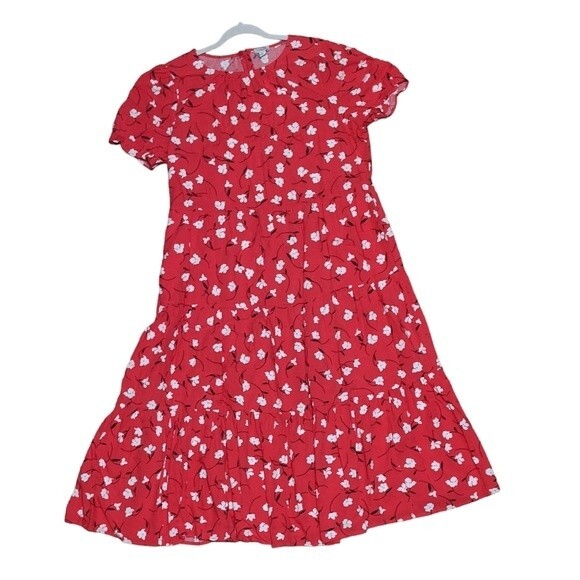 J. Crew Factory Floral puff-sleeve tiered midi dress size BF865 size XL - Picture 1 of 11